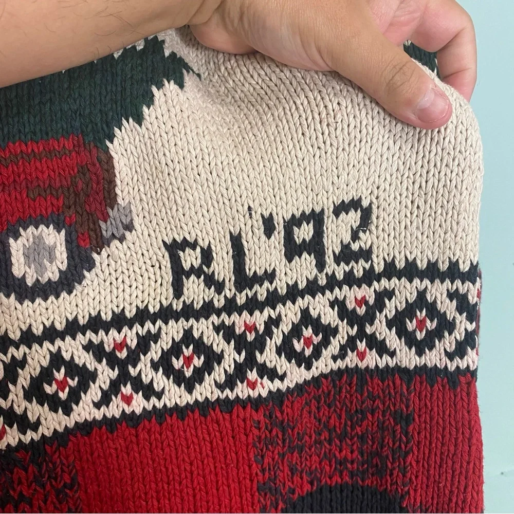Vtg Polo Ralph‎ Lauren Christmas Holiday Truck Carlton Sweater 1992 Medium